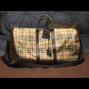 Authentic BURBERRY Haymarket Duffle Bag.